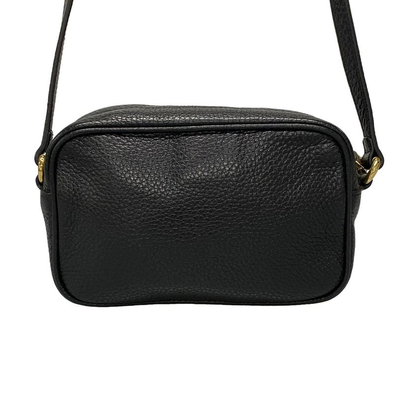 Gucci Shoulder Bag Double G 347994 Black Leather