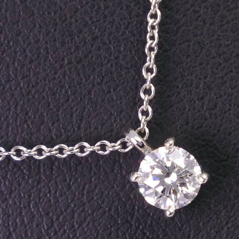 Tiffany & Co Solitaire Approx 0.3ct Pt950platinum X Diamond Ladies 2.5g Necklace
