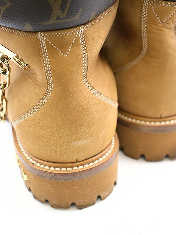 Louis Vuitton 19ss LV Creeper Line Ankle Leather Boots Brown 6 1 2