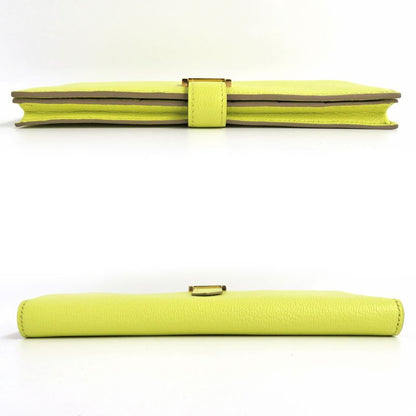 Hermes Bearn Soufflé Chevre Yellow Series Pink Gold Hardware R Stamp