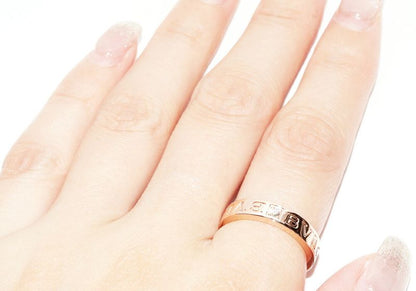 Bulgari Ring 18K Pink Gold Diamond 1p(004ct) Bzero1 Ring Bulgari Double Logo