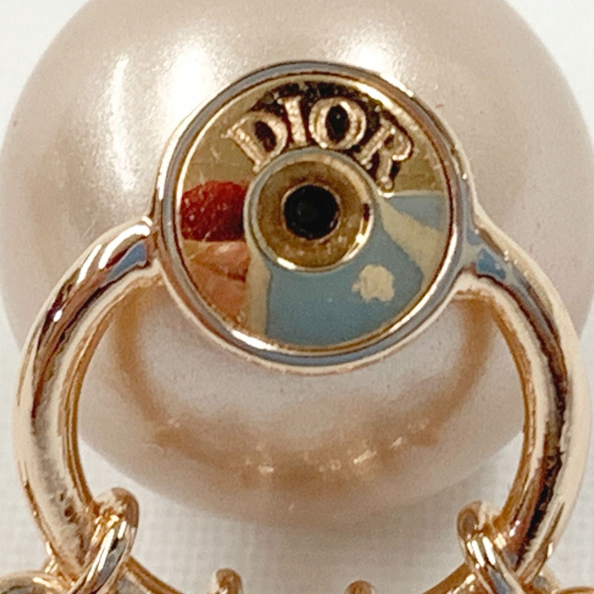 Christian Dior Tribal Rhinestone Logo Earrings Pink