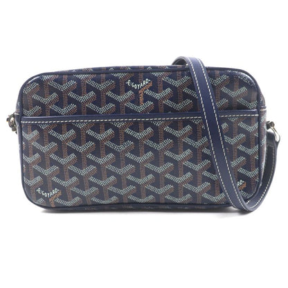 goyard Cupveil PM Canvas Leather Allover Logo Square Shoulder Bag Navy Storage