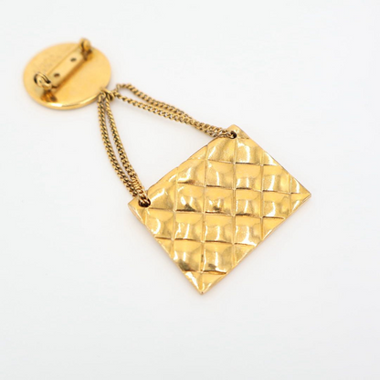 Chanel Brooch Matelasse Coco Mark Bag Motif Accessories Gold Vintage