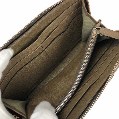 Bulgari Long Wallet B-zero1 Canvas Leather Brown Khaki B-zero1 Round Zipper