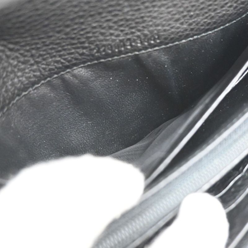 Gucci Long Wallet Fold Wallet Leather Black 65kb005