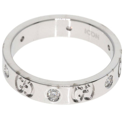 Gucci Icon 6P Diamond #13 Ring 18K White Gold Ladies