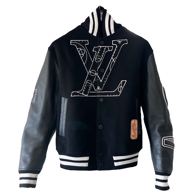 Louis Vuitton Riders Jacket 21AW NBA Collaboration Rm212m Leather Wool Black