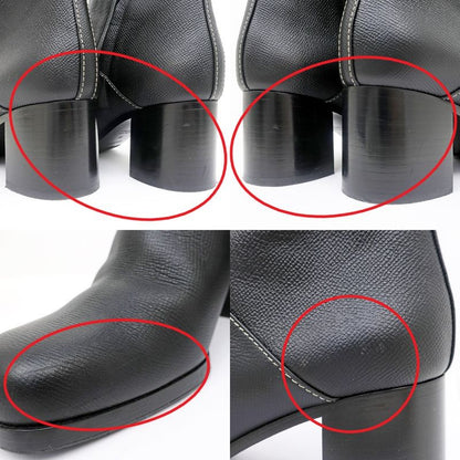 Hermes Flats 60 Black 38 Shorts Leather Women's Shoes Apparel