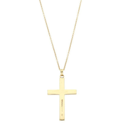 Tiffany & Co 18K Yellow Gold Cross Necklace Men's 18inch