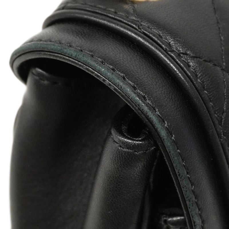 Chanel Shoulder Bag Matelasse Lambskin Black Chien Pan Gold Hardware Women