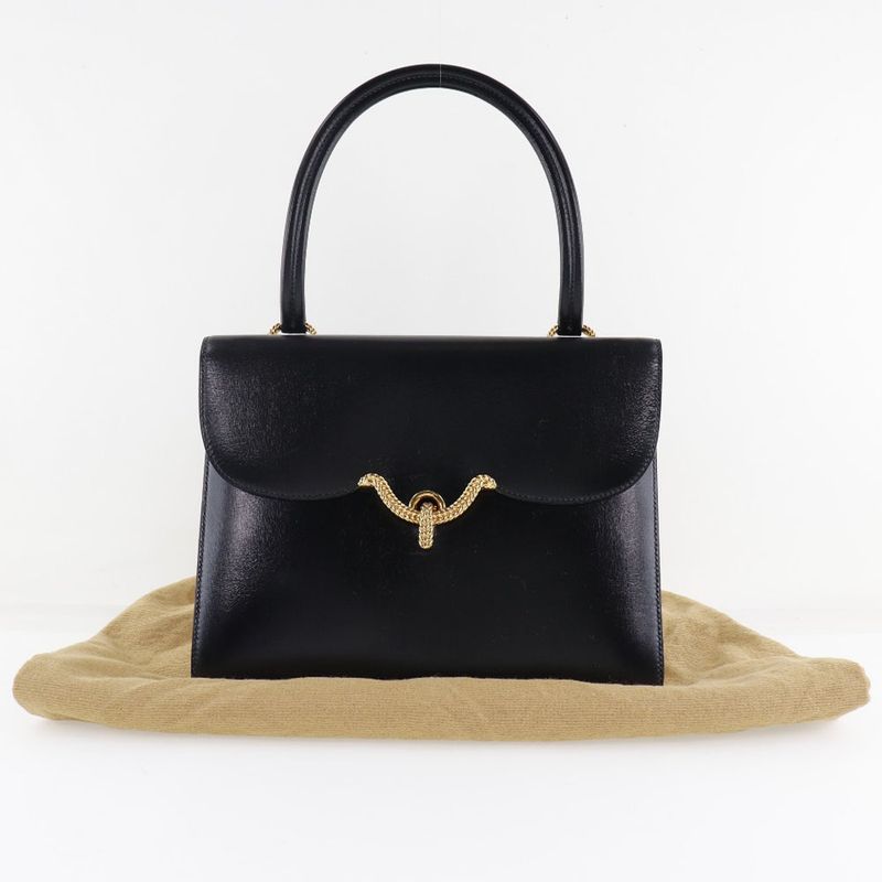 Hermes Vasco Box Calf Black 0O Women's Handbag