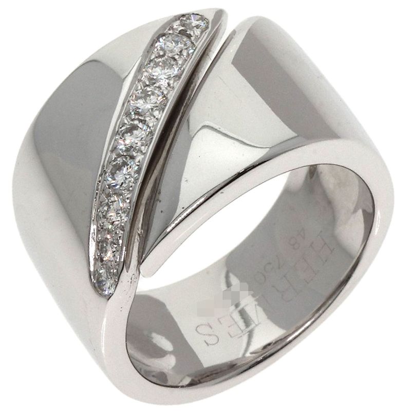 Hermes Diamond #48 Ring 18K White Gold Ladies