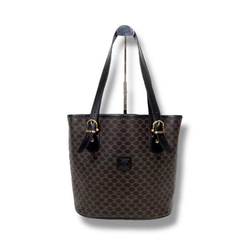 Celine Mini Tote Bag Black Macadam Pvcleather Bucket Shape Bucket