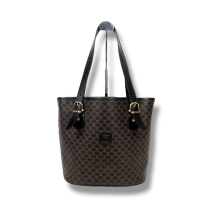 Celine Mini Tote Bag Black Macadam Pvcleather Bucket Shape Bucket