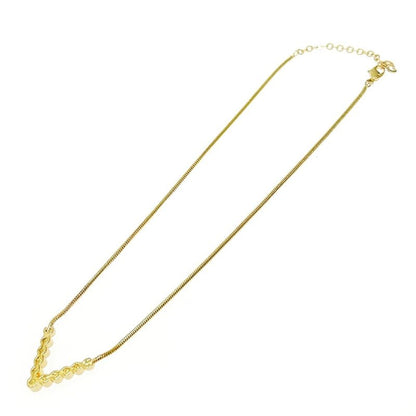 Christian Dior GP Rhinestone V Motif Necklace Women's Gold 440475 Necklace