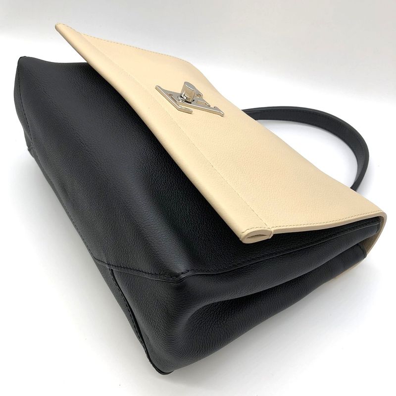 Louis Vuitton Lock Me 2 M50252 Handbag Shoulder Bag 2way Calf Leather Beige/blac