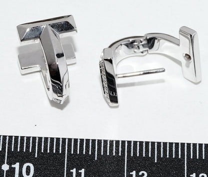 Tiffany & Co Earrings 18K White Gold Diamond 028ct T One Half Pave Hughey