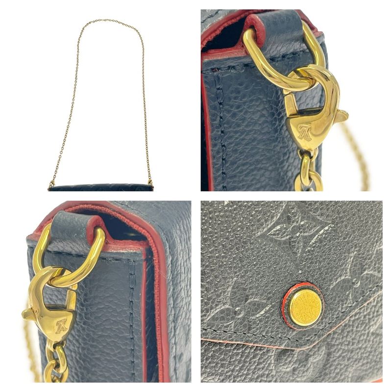 Louis Vuitton M64099 Monogram Empreinte PVC Pochette Felicie Marine Rouge