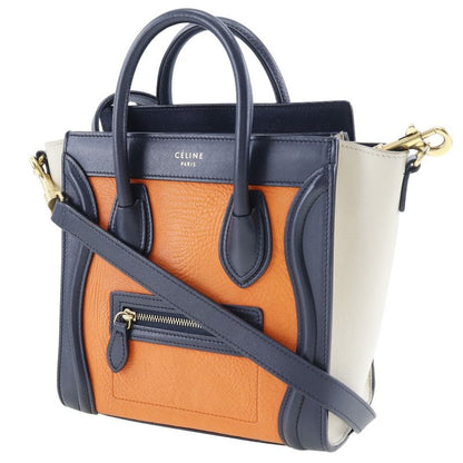 Celine Luggage Nano Shopper Calf Orange Women's Shoulder Bag