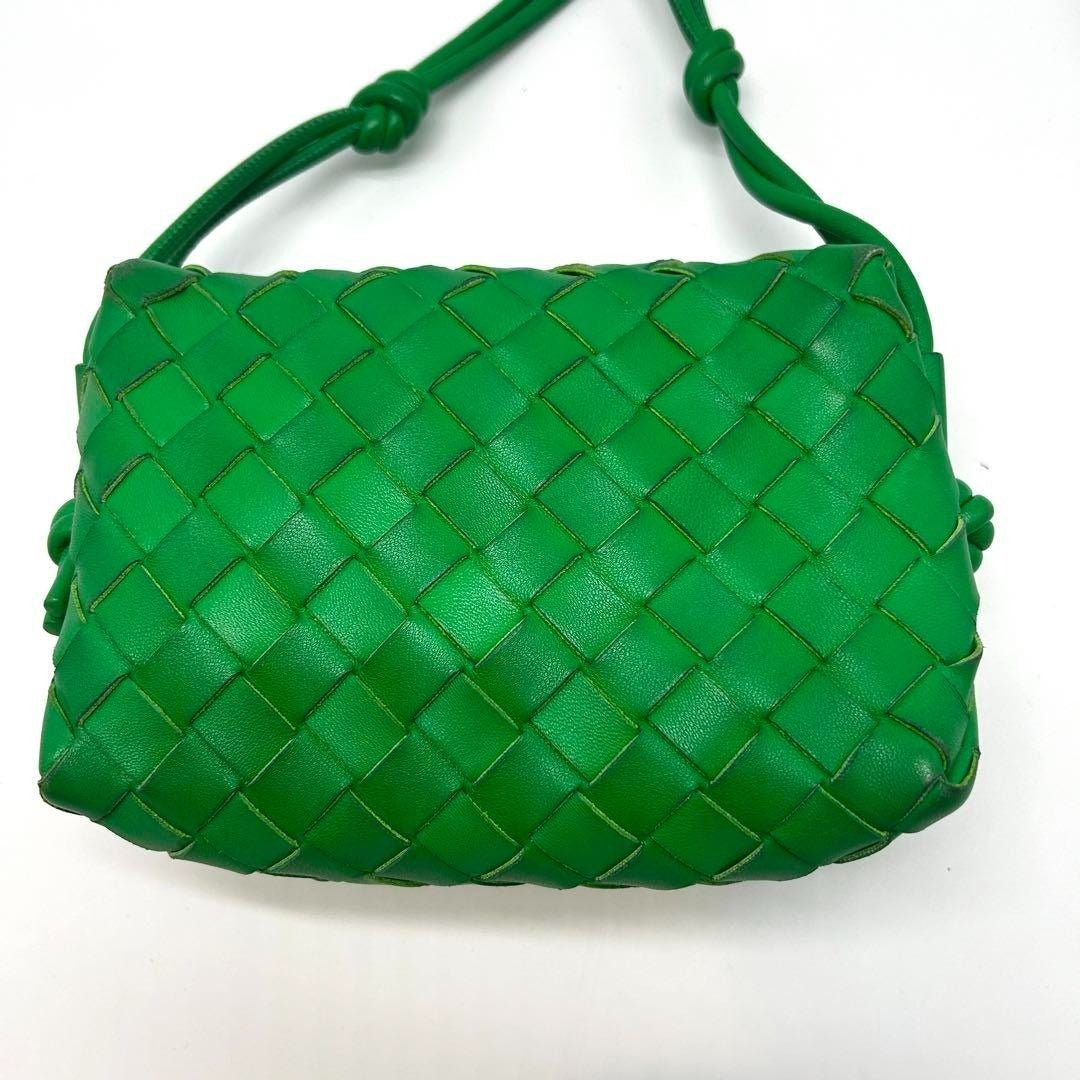 Bottega Veneta Leather Green Camera Bag Intrecciato - The Reluxe