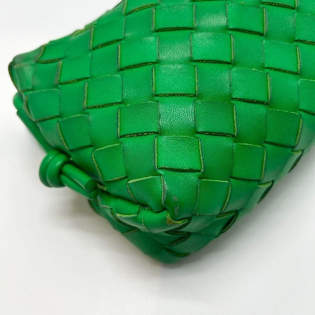 Bottega Veneta Leather Green Camera Bag Intrecciato - The Reluxe