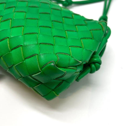 Bottega Veneta Leather Green Camera Bag Intrecciato - The Reluxe