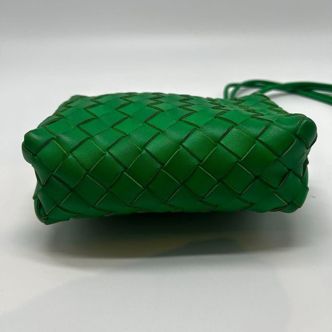 Bottega Veneta Leather Green Camera Bag Intrecciato - The Reluxe