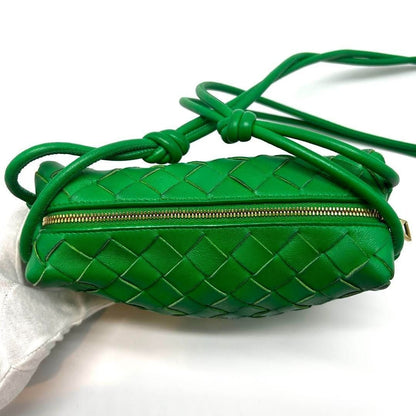 Bottega Veneta Leather Green Camera Bag Intrecciato - The Reluxe