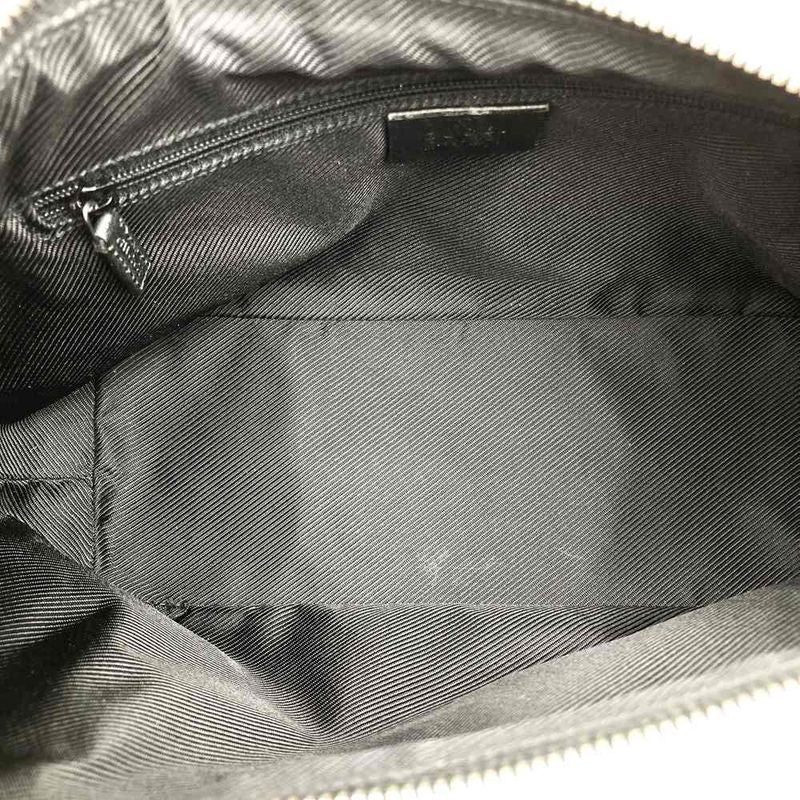 Gucci 001-4302 Handbag Shoulder Bag GG Canvas Black Ladies Men Fashion Vintage