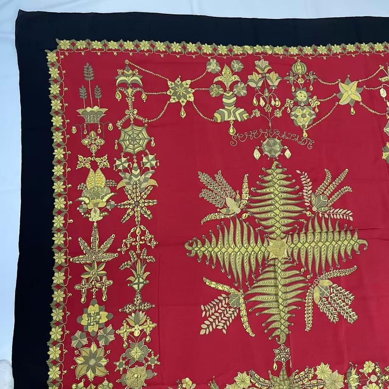 Hermes Extra-large Carre 140 Scarf Silk Scheherazade Red