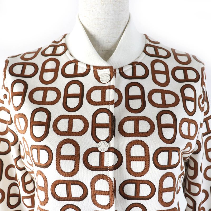 Hermes 2024 4e4220dd 100% Cotton Marron Alezan Teddy Blouson Serie Button
