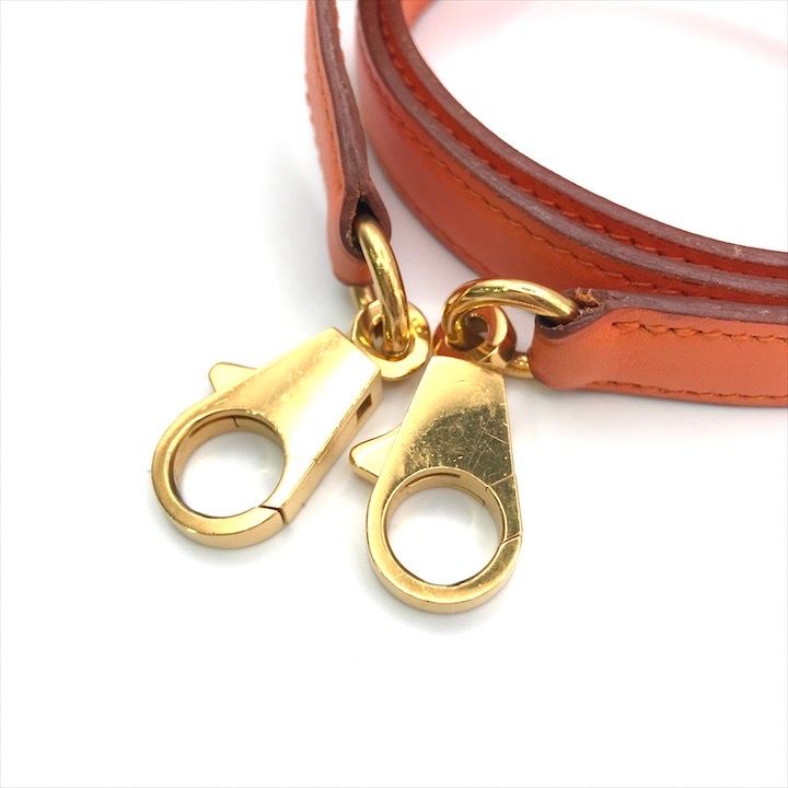 Hermes Kelly Bolide Gold Leather Shoulder Strap Bag Orange