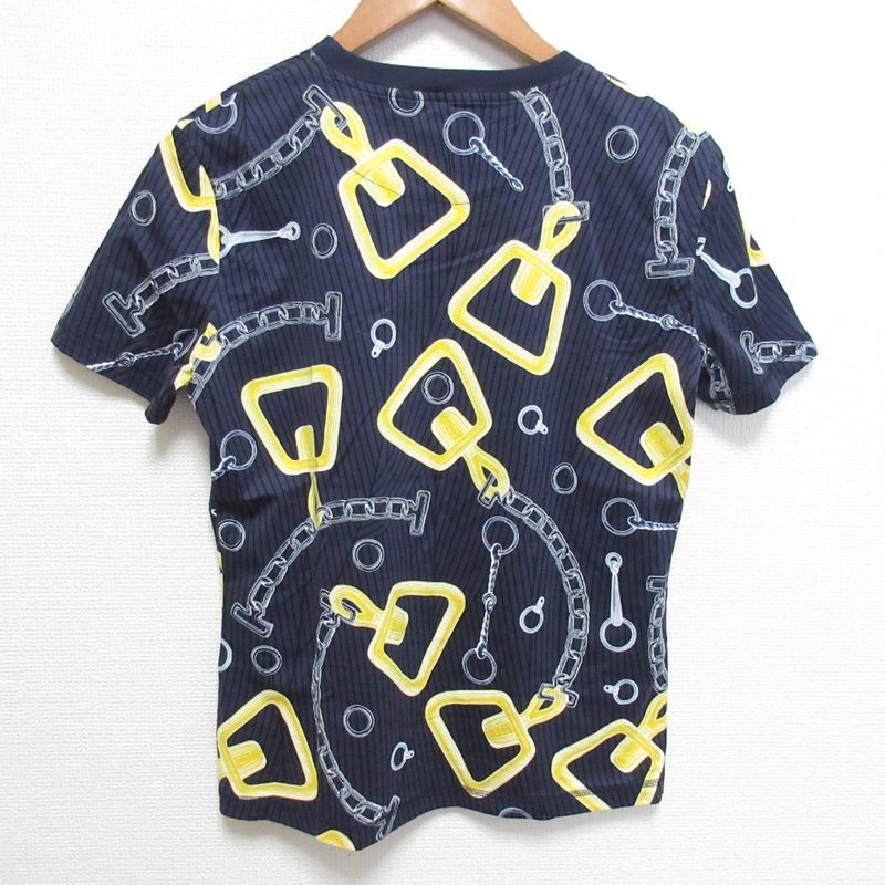 24aw Hermes Kaleidoscope Effect T-Shirt 4h4648dh Size 40 Navy Women's Used