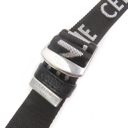 Celine 10j21 Trekking Cell Phone Holder With Logo Belt Phone Pouch Black Made