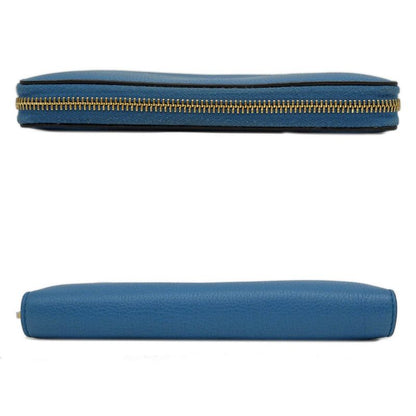 Gucci Logo Zip Around Wallet 658691 Blue - Blue Long Wallet Leather