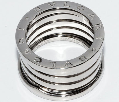 Bulgari Ring 18K White Gold Bzero1 Ring 5 Bands "XX Anniversary" 20th Anniversar