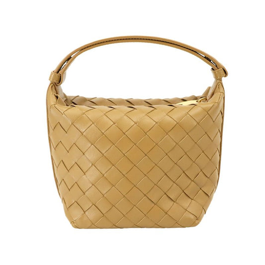 Exhibited Bottega Veneta Intrecciato Wallace Hand Bag Leather Beige Hand Bag