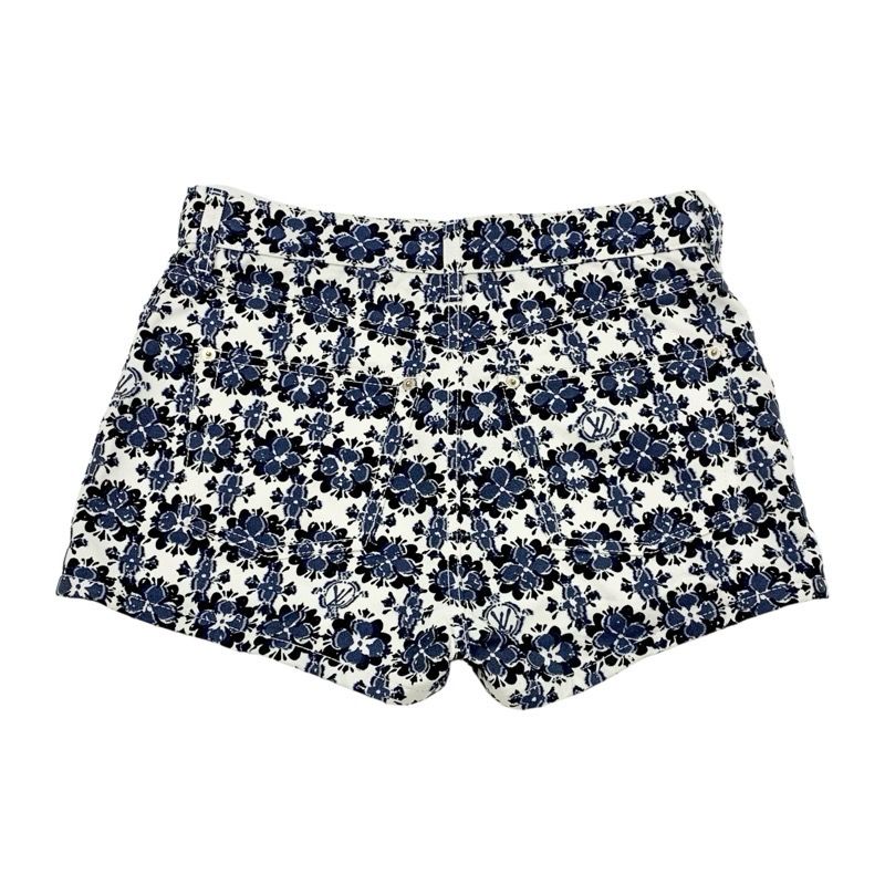 Louis Vuitton Monogram Bottoms Cotton Polyester White Blue Black Flower Shorts