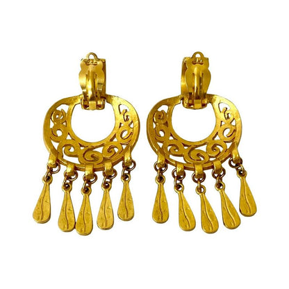 Chanel Vintage Coco Mark Earrings Ear Cuff Accessories 95P