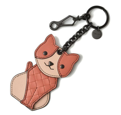 Bottega Veneta Key Ring Key Holder Bottega Veneta Bagcharm Cat Hibiscus Peach