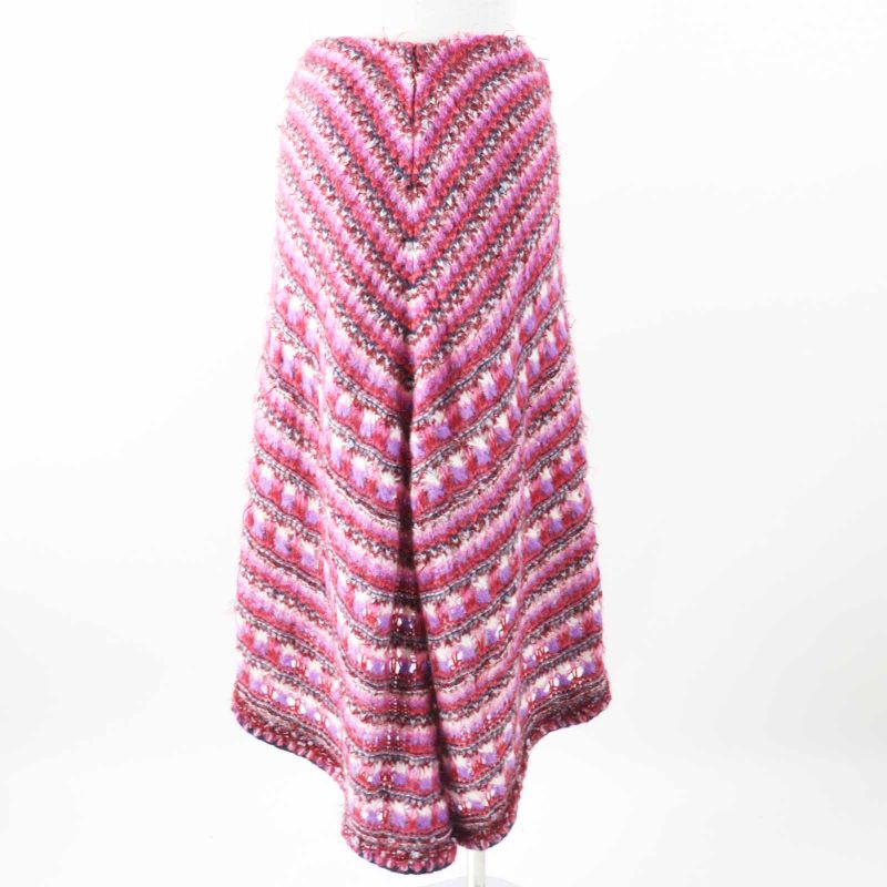 CHANEL P72981 Alpaca Silk Fishtail Tweed Skirt With Coco Mark Buttons Pink