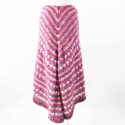 CHANEL P72981 Alpaca Silk Fishtail Tweed Skirt With Coco Mark Buttons Pink