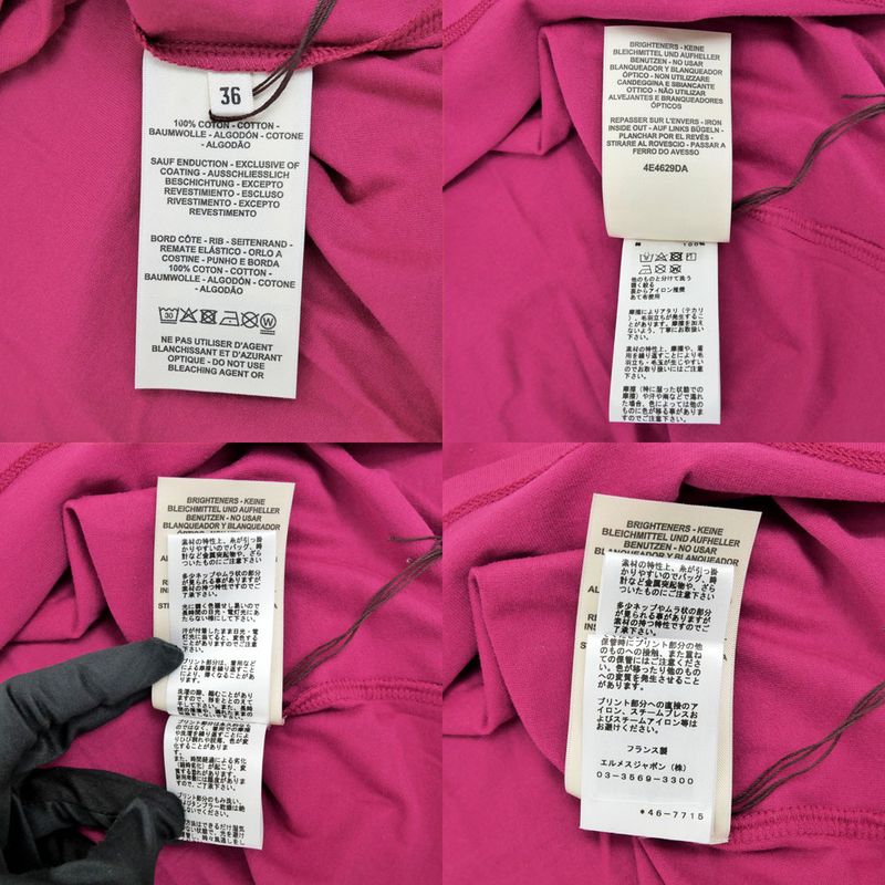 Hermes Short Sleeve T-shirt Della Cavalleria Rouge Magnolia Size 36