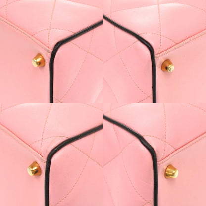 Chanel Matelasse Lambskin Pink Number 3 Logo Boston Bag 0475 Chanel