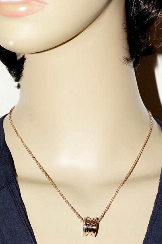 Bulgari Pendant Necklace 18K Pink Goldx18k White Gold Bzero1 Perfect Mistake