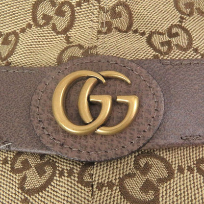 Gucci 576587 GG Canvas Logo Hardware Leather Piping Bucket Hat Beige S/57cm