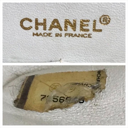 Chanel CC Logo Turnlock Lambskin Double Flap Chain Shoulder Bag White