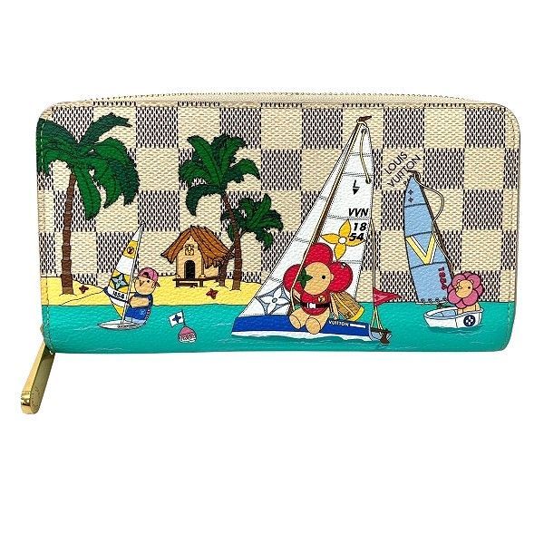 Louis Vuitton Damier Azure Zippy Wallet N40507 Round Zipper Long Wallet Women