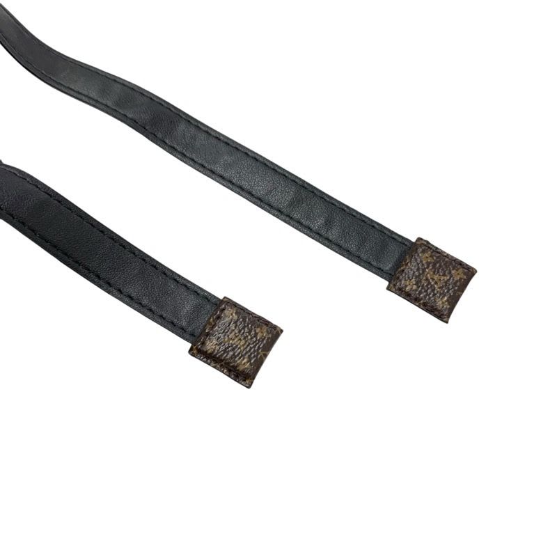 Louis Vuitton Monogram Dress Black Belt Ruffle